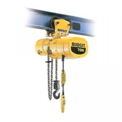 Budgit 2-Ton Electric Hoist, 20' Lift, Push Trolley, BEHC0204-20-PT1